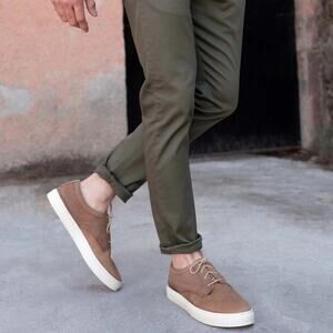 Nisolo Mens 13 Tobacco Diego Everyday Sneaker Shoe Leather Lace Up Casual LB4-24